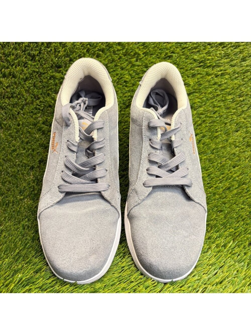 Puma Iconic Suede Mens Size 9 Gray White Composite Toe Safety Working Shoes